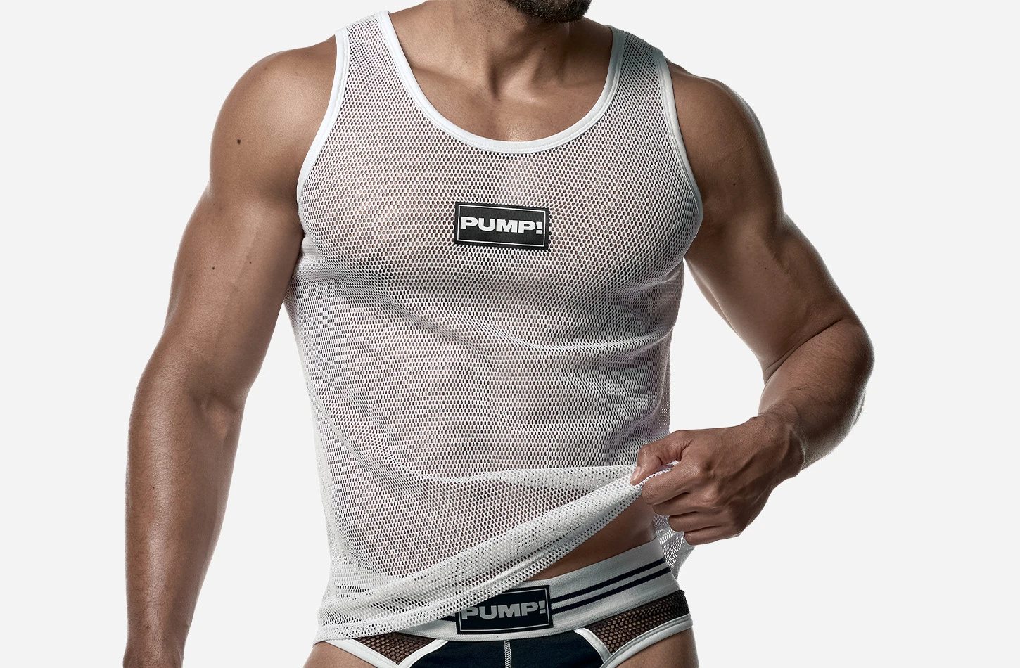 White Mesh Tank Top